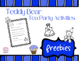 Freebie Teddy Bear Tea Party Activities