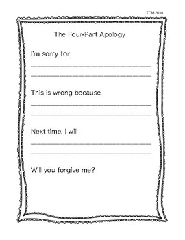 Freebie- The 4 Part Apology by Lemons and Chopsticks | TpT