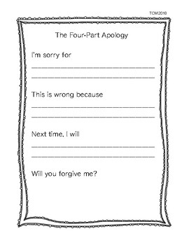 Preview of Freebie- The 4 Part Apology