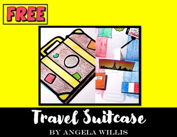 Preview of Freebie: Travel Suitcase Research Project Template