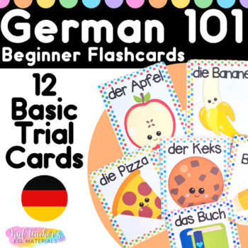 Preview of German Beginner Trial Vocabulary Flashcards Cartoon Picture Cards Deutsch