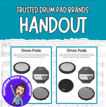 Preview of Freebie Trusted Drum Pad Music Handout