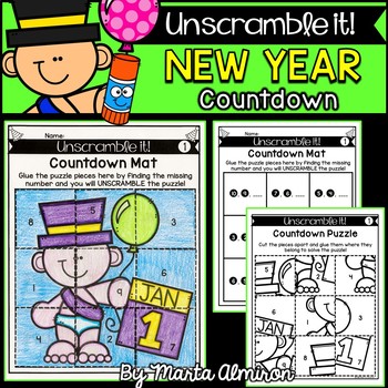 Freebie! UNSCRAMBLE IT! NEW YEAR Countdown | TpT