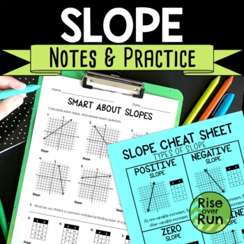 Preview of Slope Notes and Practice Worksheets