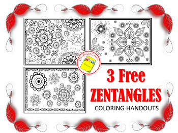 Preview of Freebie Zentangle Coloring Pages