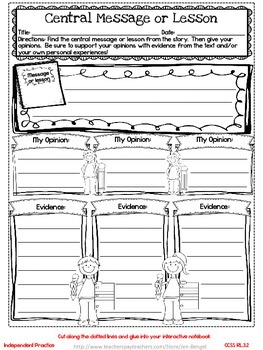Preview of Freebie...Interactive Notebook Lessons for Common Core Reading {Grade 3}
