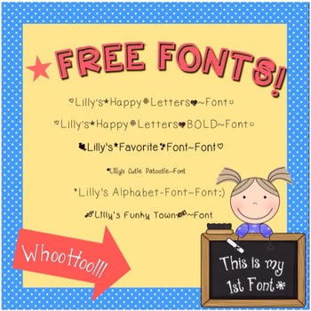 Freebie~LillyFonts 1 by While Teaching Lilly | TPT