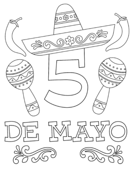 Preview of Freebies : Cinco De Mayo Coloring Pages { Cinco De Mayo Activities }