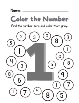 Freebies color the numbers 0-10 Kindergarten by Master Meow | TPT