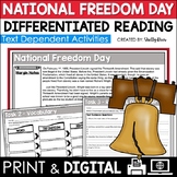 Freedom Day Reading Comprehension Passage and Activities D