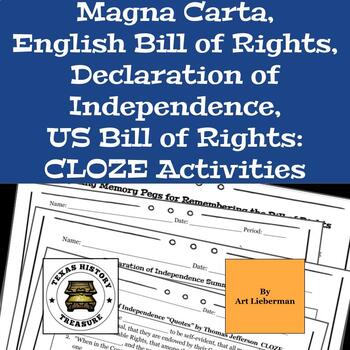 Preview of Freedom Documents CLOZE Assignments | Reading | History