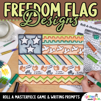 Preview of Martin Luther King Art Projects: Freedom Flag Designs Activity & Art Sub Plans