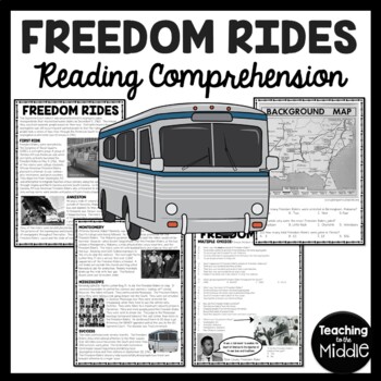 Preview of Freedom Rides Reading Comprehension Worksheet Civil Rights Movement
