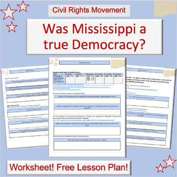 Preview of Freedom Summer | Fannie Lou Hamer | Lesson Plan | Civil Rights Movement