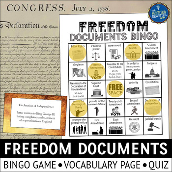 Preview of Freedom Documents Bingo Game