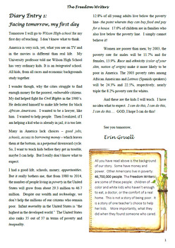 Preview of Freedom Writer's Self-Discovery Project, 25 pages, Interactive, 5th Ed.