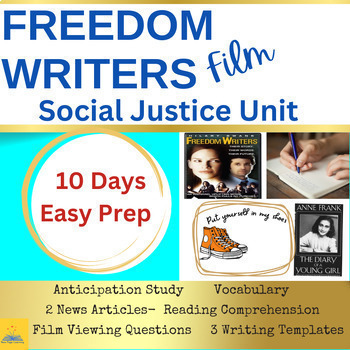 Preview of Freedom Writers Film- Social Justice Unit,  Racism & Adversity,  Differentiated