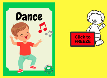 Freeze Dance Activity - Kids Yoga - Posters to hold up by OT for Schools