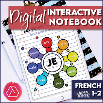 Preview of French 1-2 Digital Interactive Notebook High Frequency Verbs | Back to School