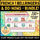 French 1 Bell Ringers & Do-Now Activities BUNDLE! - Google Slides