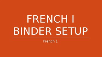 Preview of French 1 Binder Setup Instructions