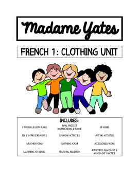 Preview of French 1 Complete Clothing Unit