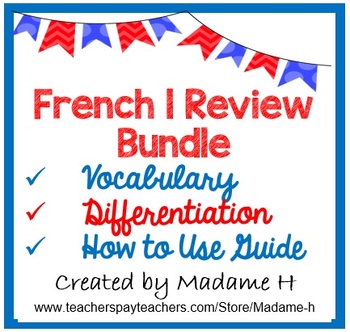 Preview of French 1 Review Bundle - French 1 Practice Activities