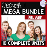 French 1 curriculum year-long bundle: grammar, vocabulary,