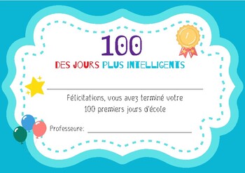 Preview of French 100th Day of School Certificates | Certificats du 100e Jour d'École