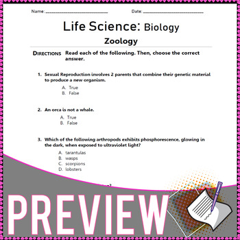 7th grade life science worksheets