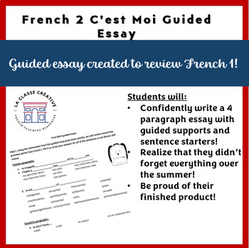 C'est Moi French Worksheets for All About Me! by Inquiring Intermediates