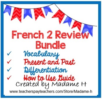 Preview of French 2 Review Bundle - French 2 Practice Activities