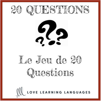 French 20 questions games - Small group or whole class no prep activities