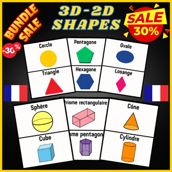 Preview of French 2D-3D Shapes Bundle- Geometry Math- Measurement - 2D Shapes