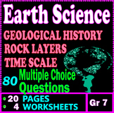 Earth Science. Geological History, Time Scale, & Rock laye