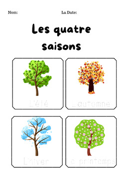 Preview of French 4 Seasons Tracing