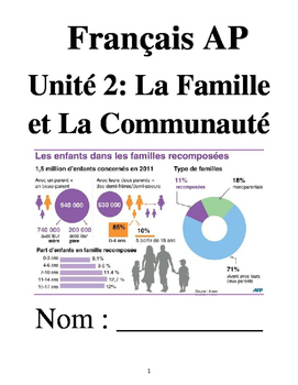 Preview of French 4 Unit 2: Families & Communities (no textbook necessary) 5 week unit