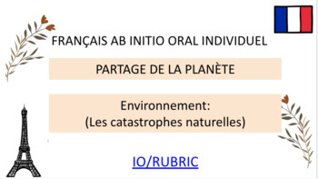 Preview of French Ab Initio/Oral Exam/Partage de la Planète/Environnement 