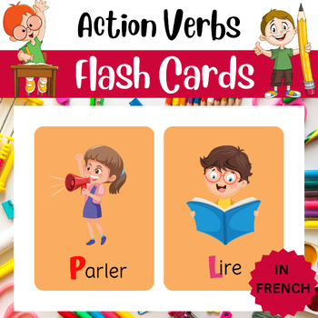 Preview of French Action Verbs Vocabulary Photo Cards - Speech Therapy, Autism, ESL, and Sp