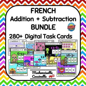 Preview of French Addition + Subtraction (to 20) BOOM cards - 12 games!