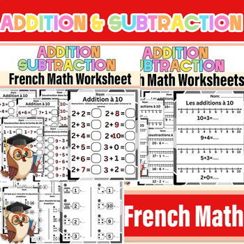 Preview of French Addition and Subtraction to 20| Domino Dice addition & Subtraction Math