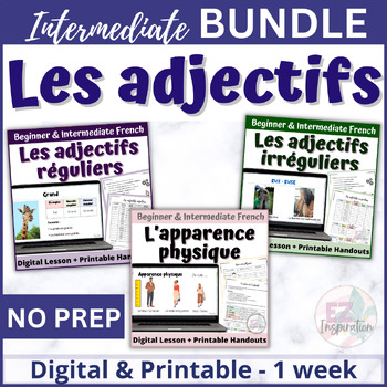 Preview of French Adjectives Bundle - Description physique - Ensemble d’adjectifs français