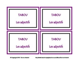 French Adjectives TABOU Game Cards