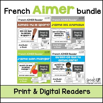 Preview of French Verb Aimer Bundled Set of 4 Print & Digital Readers & Activities français