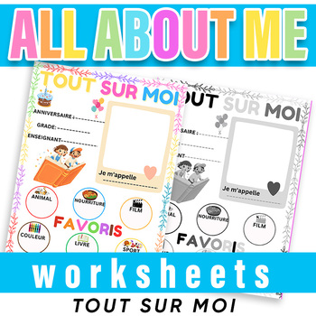 Preview of French All About Me Worksheet Kindergarten | Tout sur moi | Rentrée scolaire