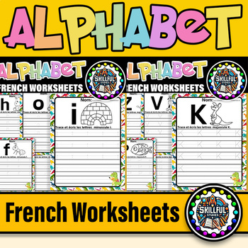Preview of French Alphabet A-Z Letter uppercase & lowercas |Dinosaur Themed Alphabet Bundle