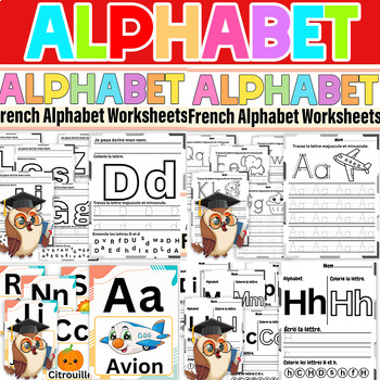 Preview of French Alphabet  ABC Worksheets & Posters  Bundle