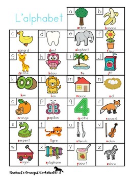 French Alphabet Chart FREEBIE by Rachael's Graceful Worksheets | TpT