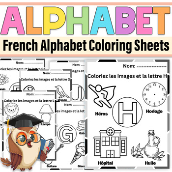 Preview of French Alphabet Coloring Sheets | Activités Pour Maternelle L’Alphabet Français