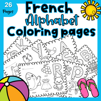 Preview of French Alphabet Colouring Pages | Lettre Initiale